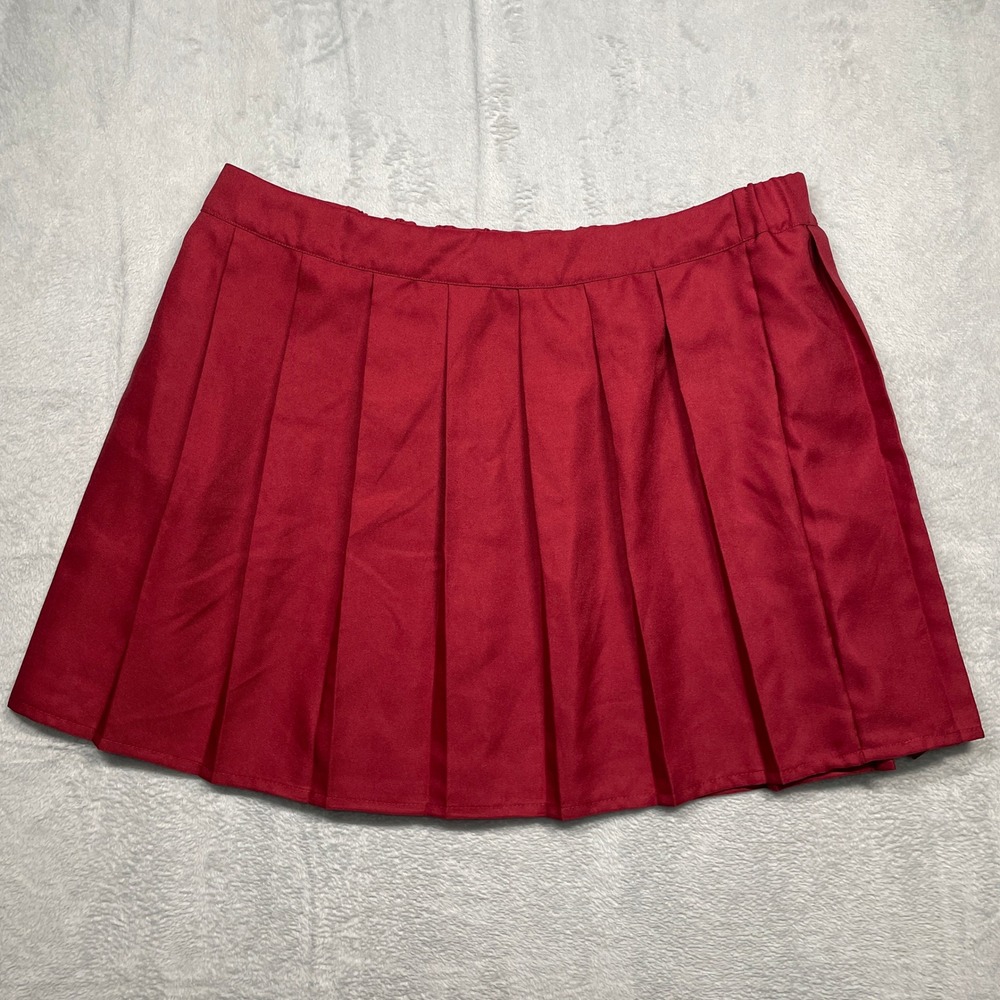 Scooby-Doo Pleated Skirt Women 1X Red Velma Cosplay Mini Skirt Knife Pleat